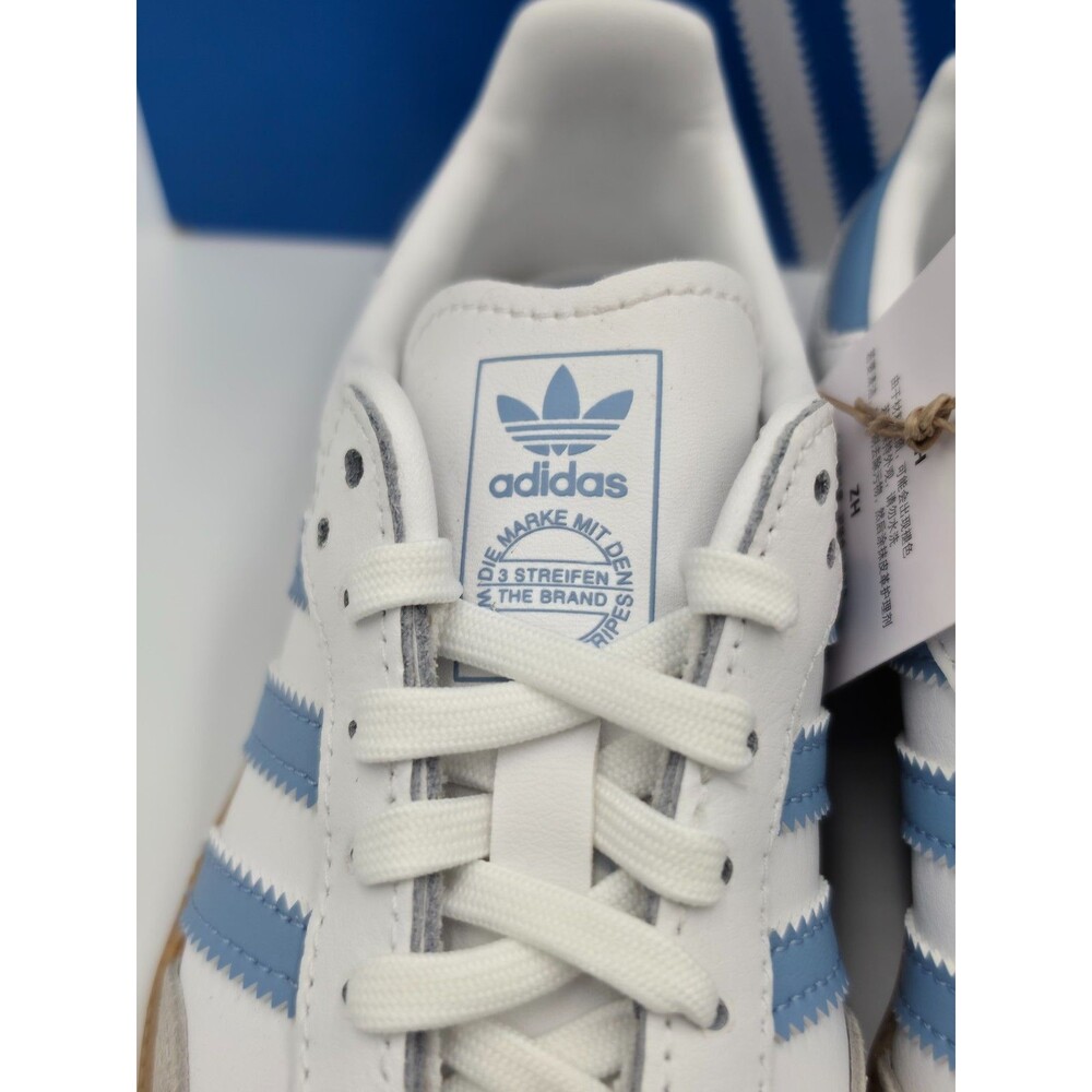 Adidas Samba OG C White Ash Blue Gum Kids 11K Leather Shoes JQ2828 New Box - Picture 3 of 6